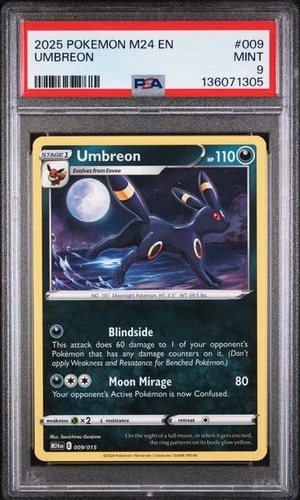 Umbreon : Pokemon : M24 EN McDonald's Promo 2025 : 009/015 : PSA 9 MINT