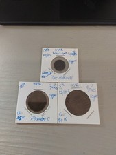 Lot Of 3 RUSSIAN EMPIRE COINS 5, 2, 1/2 COPEK COPPER COINS 1878, 69 & 1909