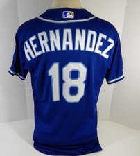 2020 Kansas City Royals Oscar Hernandez #18 Game Issued Pos Used Blue Jersey DG