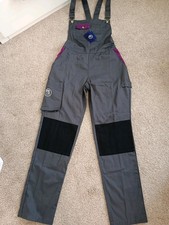 Women's Work Dungarees Professional  Construction Size Eu 40 Uk 12 Grey New