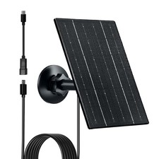 Solar Panel for Security Camera, 4W Solar Charger with Micro USB/USB-C Plug with