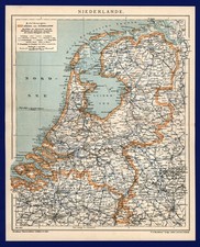 Landkarte anno 1902 - Niederlande - Drenthe Friesland Holland Zeeland Gelderland