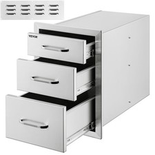 VEVOR Outdoor Kitchen Pull-Out Drawer 14-in W x 17.6-in H Triple drawer combo