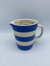 T G Green Cloverleaf Blue & White Pottery 1 Pint Measuring Jug