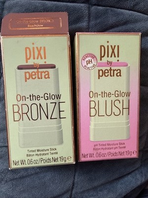 2x Pixi On The Glow Bronze Tinted Moisturizer Stick BeachGlow Blush Cheek Tone
