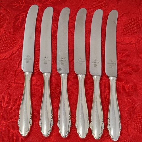 6X DK WMF 2200 Germany Dinner Knives Friodur Scroll Silverplate Flatware 10" - Picture 2 of 13