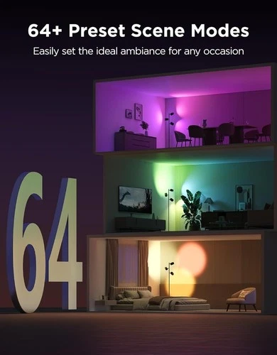 GOVEE H60B2 Tree Floor Lamp Black 3 Rotatable Lights 64 Dynamic Scenes C Z72 - Picture 4 of 9
