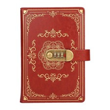 Retro Digital Password Notebooks Journal with Lock A5 Diary PU Leather Privacy