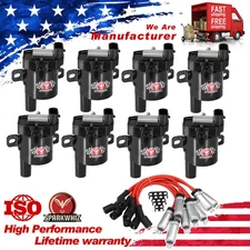 8Pack Ignition Coil+Spark Plug Wires set For Chevy Silverado 1500 2500 GMC UF262