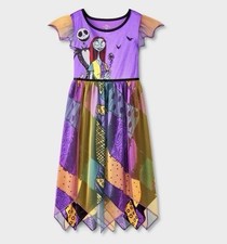 Nightmare Before Christmas Jack and Sally Satin and Tulle Halloween Nightgown