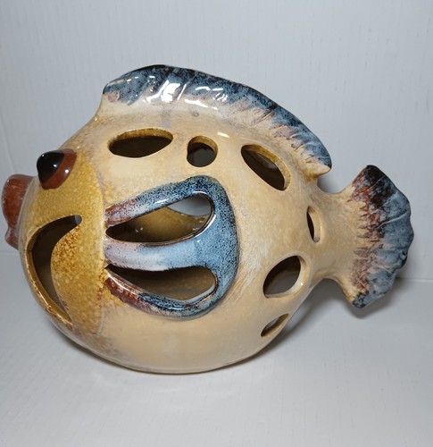 Art Pottery Earthenware Fish Votive Holder