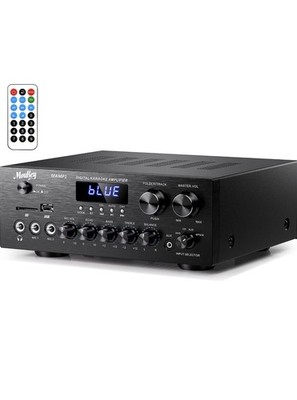 Moukey MAMP1 Power Audio Amplifier Receivers 400W Stereo 2 Channel Bluetooth 5.0