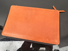 Leather Zip Around Portfolio Document Case Tan Brown 12" x 8"