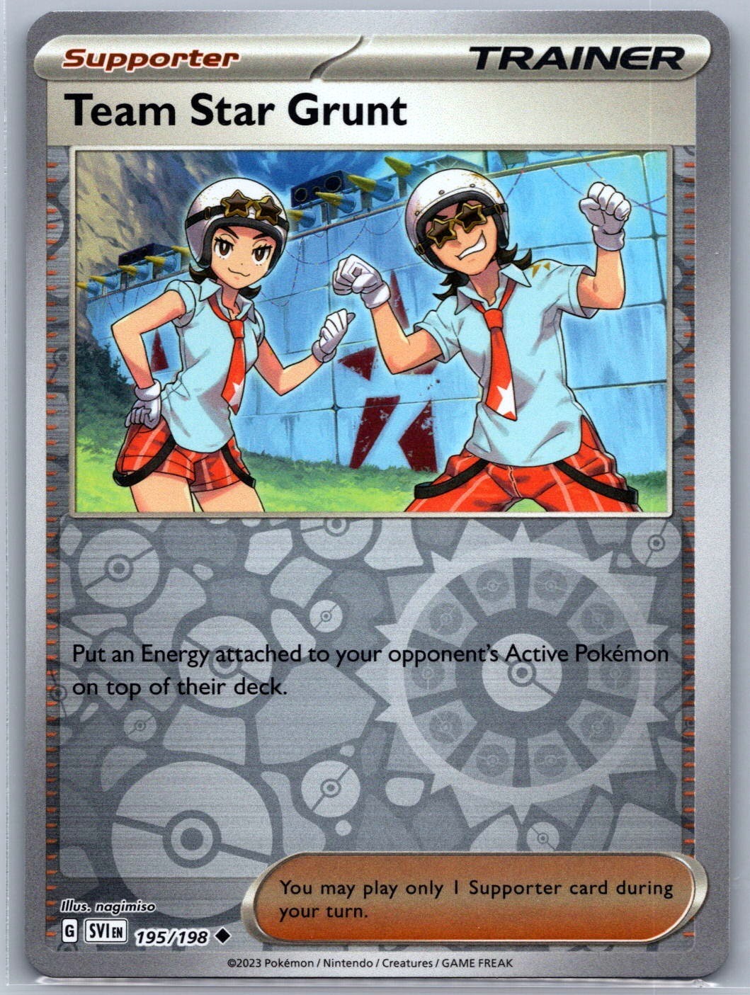 Team Star Grunt 195/198 Uncommon Scarlet & Violet Pokemon Reverse Holo Near Mint