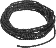 5 Yards Twisted Rope Trim, 3mm/0.12 in Black Soft Polyester Twisted Silk Rope Co