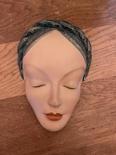Maschera da parete in ceramica vintage