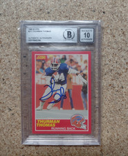 Thurman Thomas 1989 Score Autograph Signed Rookie Card #211 Beckett 10 BAS