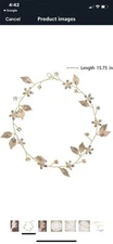 Wedding Hair Vine Headband Gold Leaf Crown Tiara Accessories For Bride.