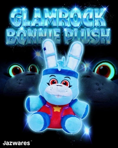 FNAF Plush Jazwares 8” Glamrock Bonnie Box lunch Exclusive Plushie *RARE* - product listing photo