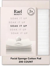 Rael Soak It Up Cotton Pads for Face, Soft & Thin, Korean Skin Care (200 Count)