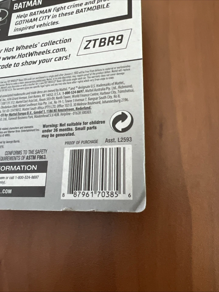 Hot Wheels Classic Tv Series 66 Batman Batmobile Grey Flames Red Tint Variation - Image 3 of 4