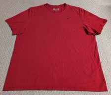 Nike Mens Large Red Cotton Blend Short Sleeve Sports Tee Shirt 24