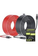 10 AWG Solar Panel Extension Cable PV Wire Solar Connector Pair Black  Red 6mm 