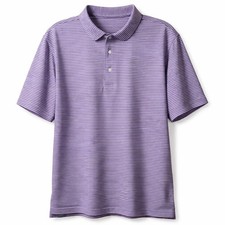 TURTLESON Performance Stretch Golf Polo Shirt Sz M Purple Stripe Sport 1916 MCC