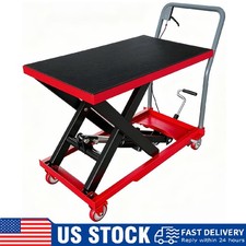 500Lbs Hydraulic Lift Table Cart , Manual Single Scissor Lift Table ,w/ 4 Wheels