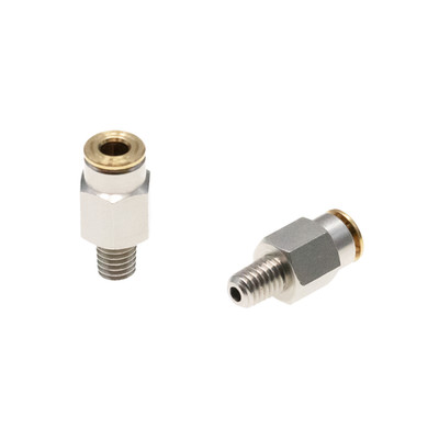 30x Einschraubverschraubung gerade-M6x1 keg auf Ø 4 mm-steckbar-Messing