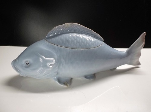 Superbe poisson Boite en porcelaine  Moutardier ? - Bild 1 von 6