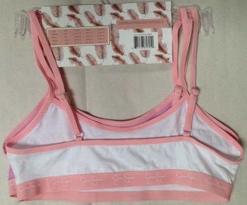 NWT JESSICA SIMPSON GIRLS 1 WHITE 1 PINK 2 TEEN BRALETTE BRA SIZE SMALL 7/8 - Picture 2 of 2