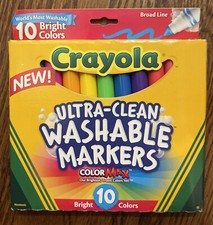 Crayola Broad Line Markers Bright Colors Ultra Clean Washable ColorMax 10 CT