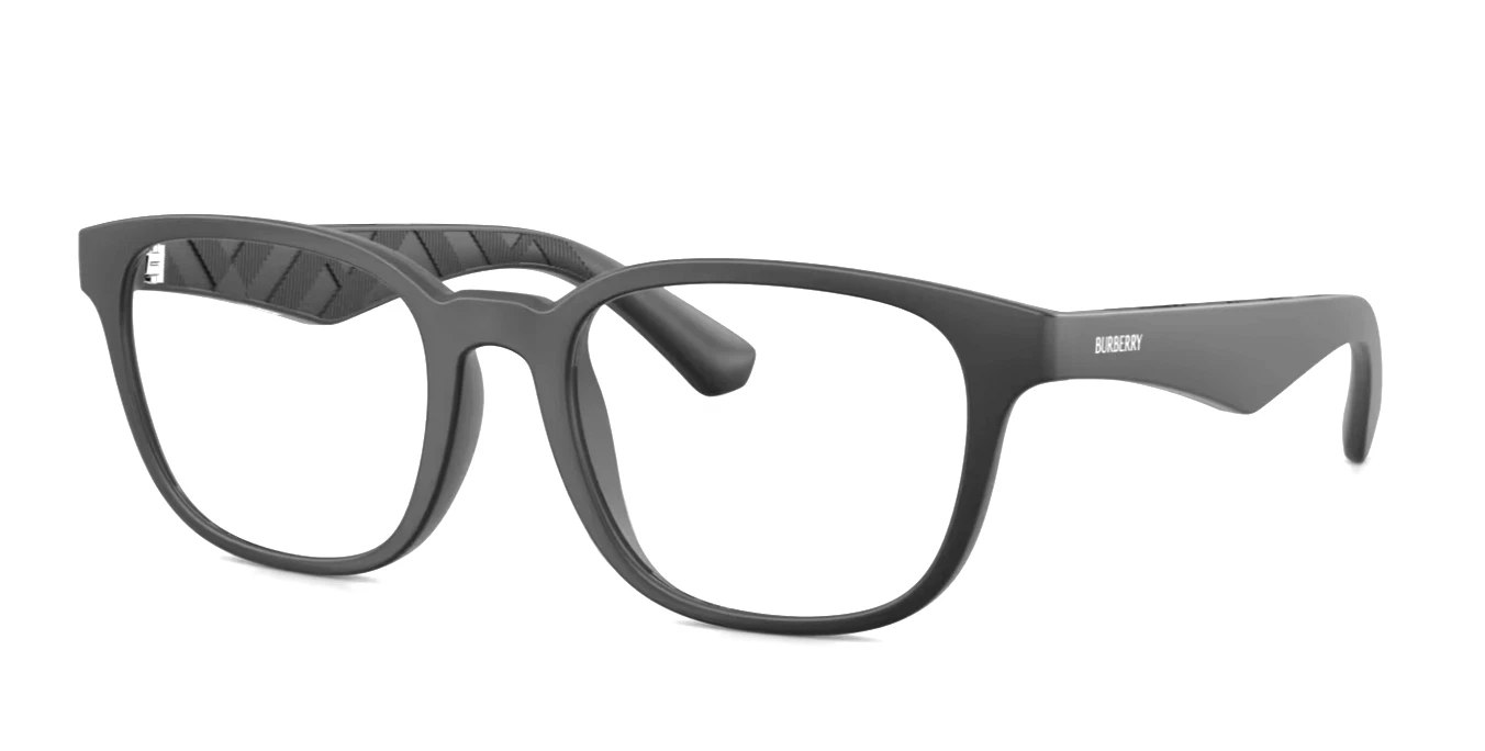 New BURBERRY Eyeglasses B 2433 U 3464 52 20 145 Matte Black & Plaid Print Frames