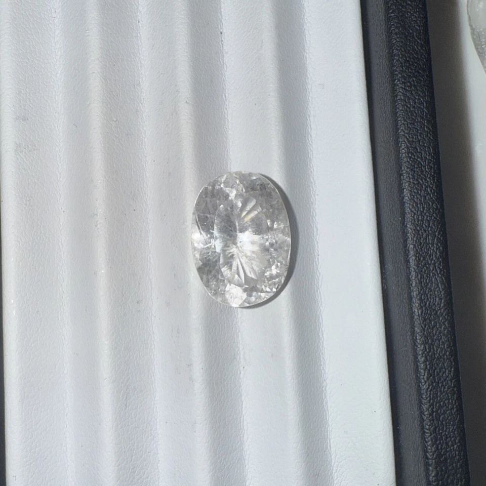 Huge 17.86 Ct. Precision Oval Facet Afghanistan Colorless/White Kunzite Gemstone - Image 2 of 4