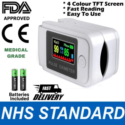Pulse Oximeter Fingertip Blood Oxygen SpO2 Monitor PR PI heart rate FDA Oximetro