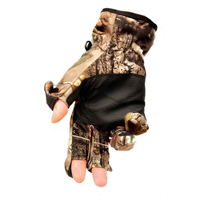 Guantes de caza de dedo completo para hombre camuflaje biónico invierno cálido polar tiro golf Foto 2 de 4