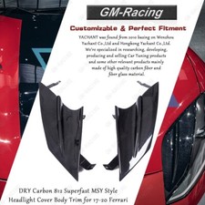 DRY Carbon 812 Superfast MSY Style Headlight Cover Body Trim for 17-20 Ferrari