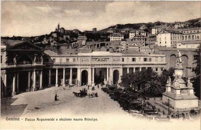 CPA AK GENOVA Piazza Acquaverde e stazione nuova Principe ITALY (523522)