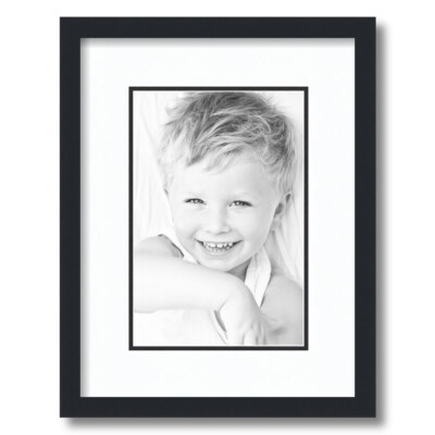 ArtToFrames Matted 12x16 Black Picture Frame with 2'' Double Mat, 8x12 Opening
