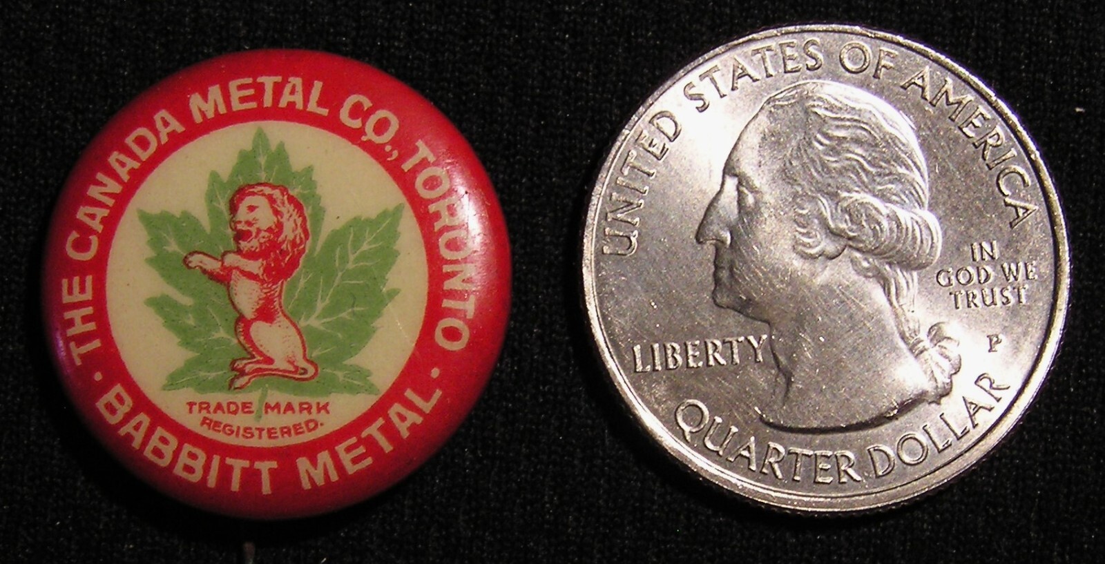 190607 BABBITT METAL "THE CANADA METAL CO" ADVERTISING PIN TORONTO