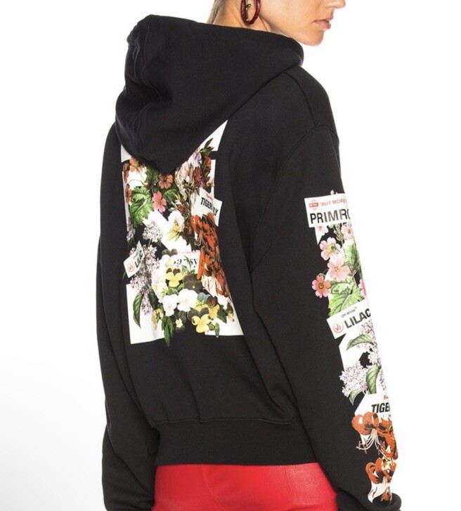 ÉPINE PARIS hoodie flower off white Off-White Diagonal Flower Shop Virgil Abloh Hoodie Crop