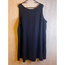 Styled by Joe Zee Black Drop Waist Pique Sleeveless Dress Plus Size 28W