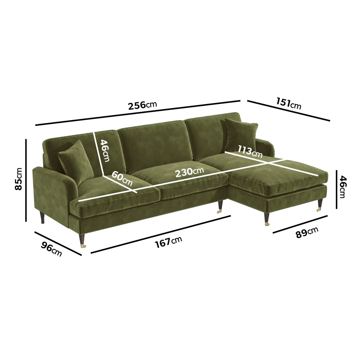 4 Seater L Shaped Sofa Dimensions | Baci Living Room