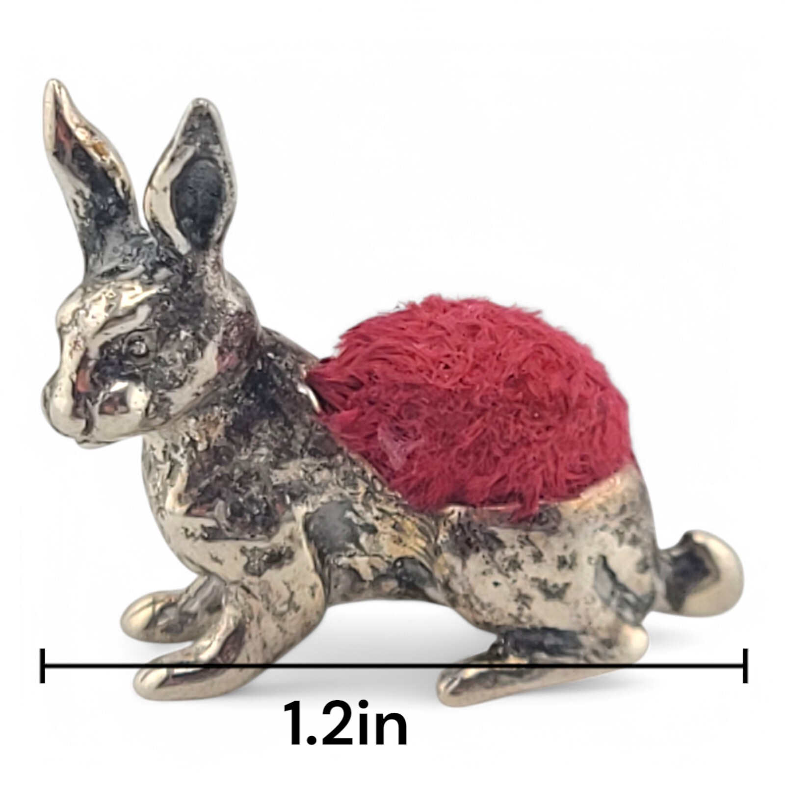 Stuffed Silver Rabbit EASTER MINIATURE STERLING SILVER .925 BUNNY RABBIT FIGURINE Edwardian ...