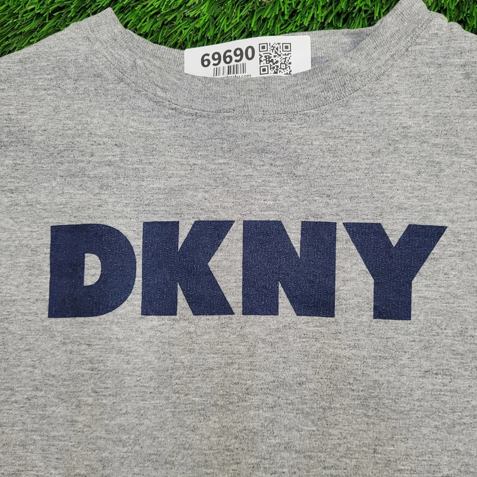Sudadera De Colección DKNY Para Mujer Grande 22x21 Suelta Gris Cuadrada Algodón Poli Polar Foto 3 de 4