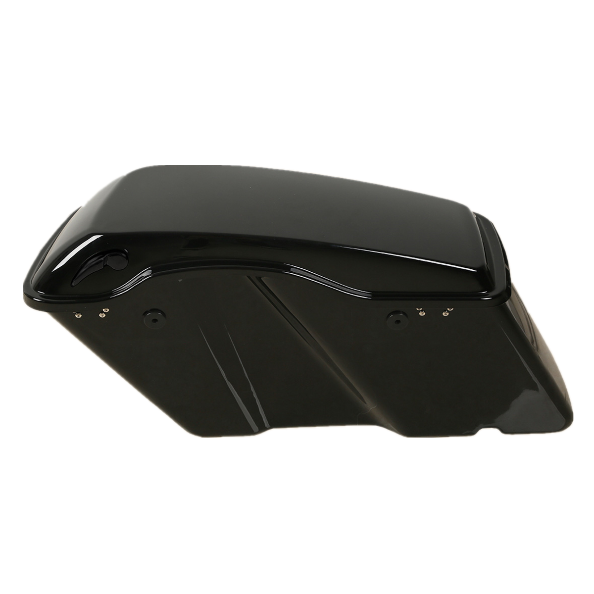TCMT Vivid Black Hard Saddlebags Fit for Harley Touring '14-'23.5, Chrome Latch