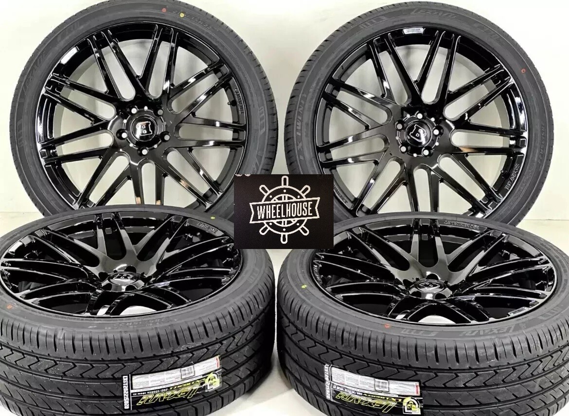 22x10 BRABUS GLOSS BLACK WHEELS RIMS TIRES MERCEDES G-WAGON G55 G500 G550 G63 G