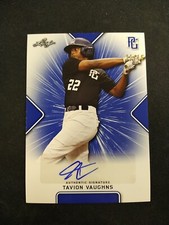 2021 Leaf Perfect Game Tavion Vaughns Blue Auto 11/15 RC OKLAHOMA SOONERS 