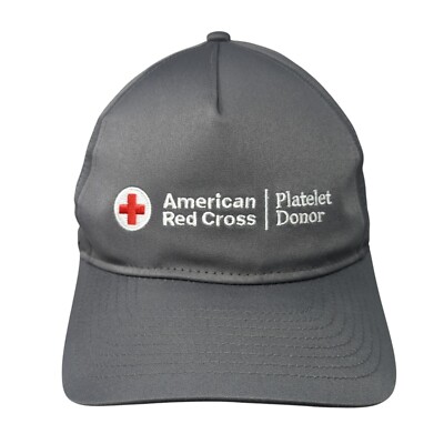 American Red Cross Platelet Donor Slideback Hat Gray OS Adjustable Embroidered